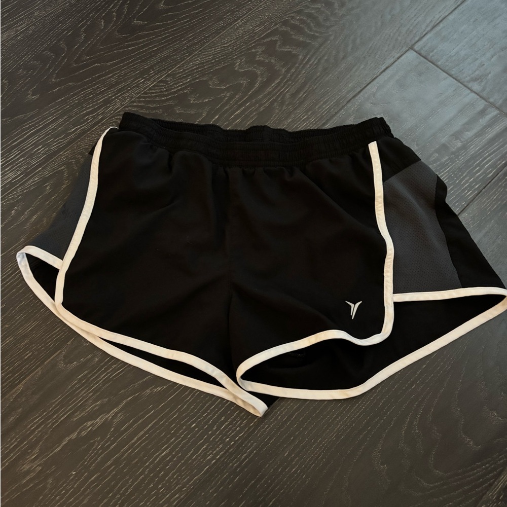 Old Navy Black Athletic Shorts with White Trim